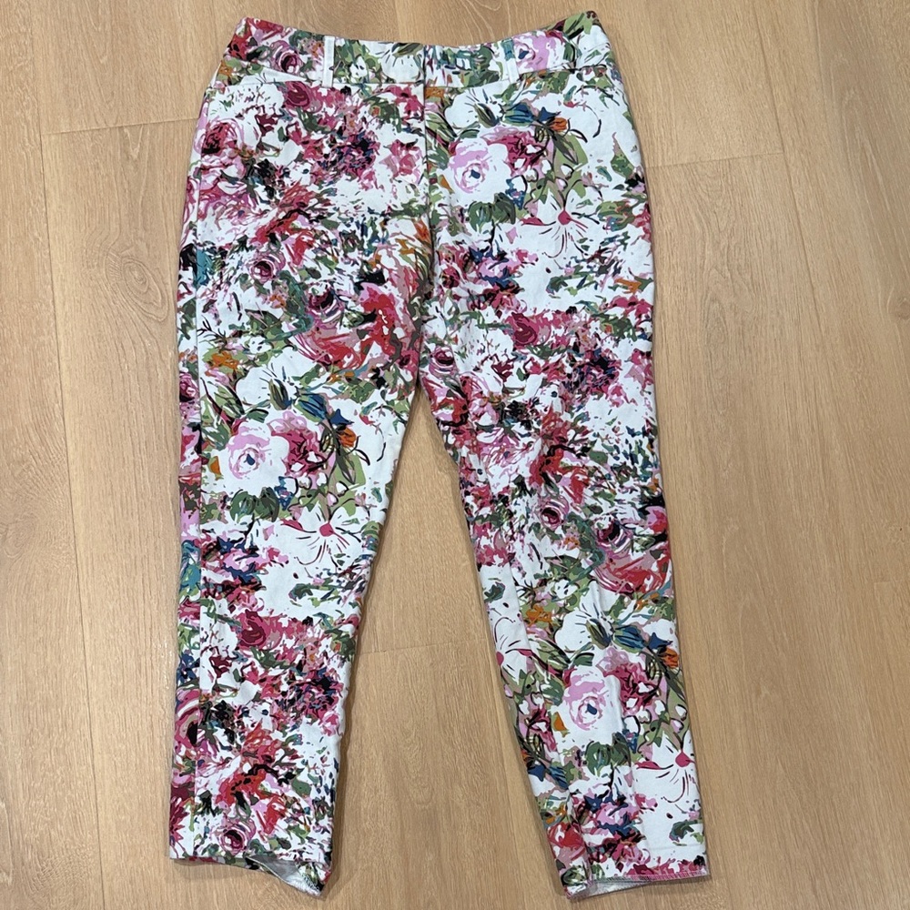 Liz Claiborne Floral Ankle Pants - Multicolor